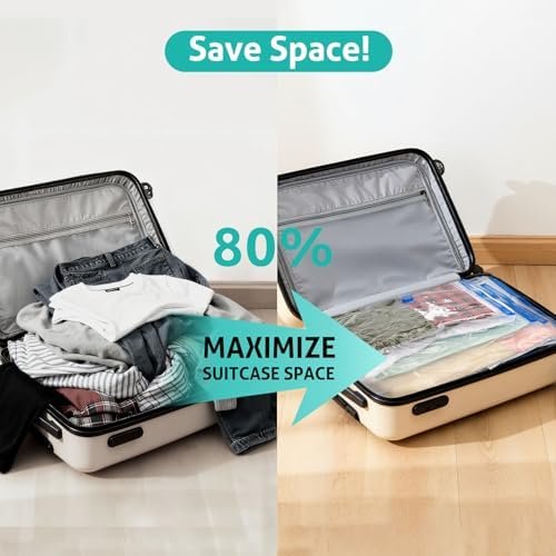 12 Pack Travel Vacuum Storage Bags 4 Size(24/28/32/40 Inch), Portable Vacuum Seal Bags for Clothing Travel with Pump, Space Saver Bag for Luggage Suitcases Clothes Bedding Seasonal Storage - Image 3