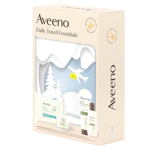 Aveeno Daily Travel Essentials Gift Set with Daily Moisturizing Lotion, Daily Moisturizing Body Wash, Calm + Restore Makeup Removing Wipes, & Calm + Restore Oat Gel Moisturizer, 4 items - Image 9