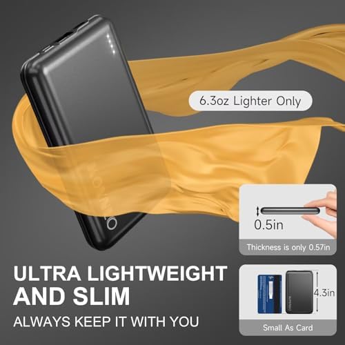 KOVNLO Battery Pack for Heated Vest, 5V 2A 10000mAh USB Power Bank with USB-C Charging Cable, Ultra Thin Portable Charger for Heated Jacket,iPhone, Android - Image 2