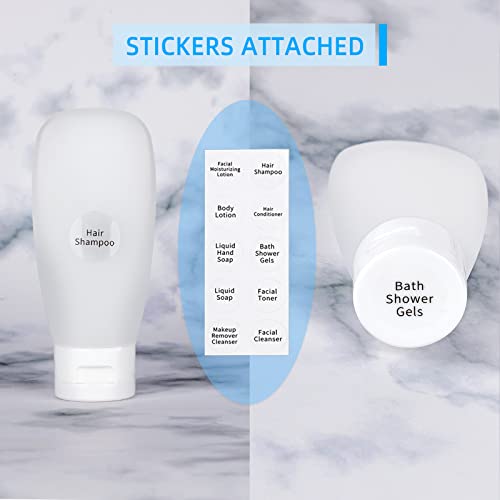 TSA Approved Travel Bottles Set for Toiletries Travel Size Containers Kit 4 Pack Portable Leak Proof Refillable Squeeze Cosmetic Airplane Essential Shampoo Hair Conditioner Body Lotion Bath Shower Gel - Image 2