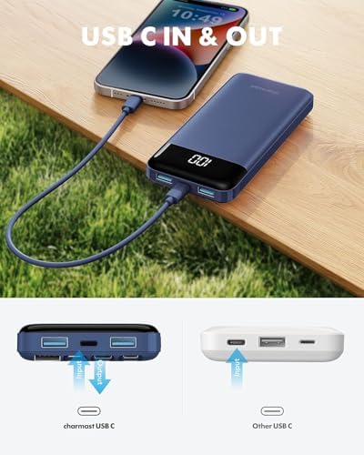 charmast Portable Charger with Built in Cables, Power Bank with Cords Wires, Slim 10000mAh Travel Battery Pack 6 Outputs 3 Inputs 3A Fast Charging for Samsung Google Pixel LG Moto iPhone iPad - Image 8