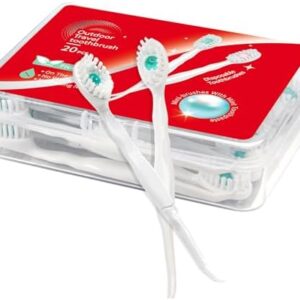 Mini Disposable Toothbrushes with Toothpaste and Toothpick, Tongue Cleaners, Reduce Bad Breath, Tongue Scraper, Prepasted Toothbrush, Pick for Work or Travel (Mint, 20pcs)