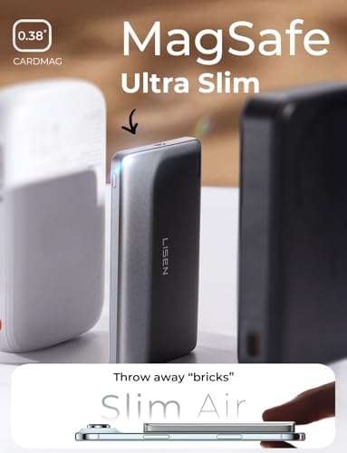 LISEN Ultra Slim MagSafe Power Bank,5000mAh Wireless Slim MagSafe Battery Pack,Magnetic Portable Charger,Magnetic Power Bank for iPhone 17 Pro Max Plus Air/16-12 Series,Gifts for Men Women - Image 2