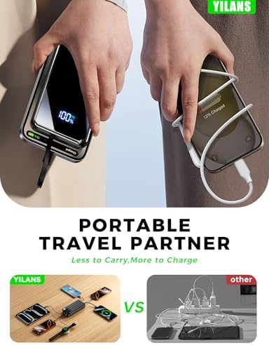 Portable Charger,50000mAh Power Bank Built-in Cable, 22.5W PD USB C In & Out Fast Charging, External Battery Pack with 6 Output & 2 Input, Travel Camping Essential for iPhone 17/16/15/14/13/12,Android - Image 9