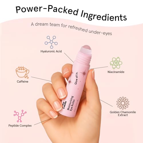 grace & stella Under Eye Brightener with Rose Quartz Rollerball - Centella Asiatica & Caffeine Under Eye Serum for Dark Circles & Puffiness - Travel Essentials, Gifts for Women, Vegan (15ml/0.51floz) - Image 4