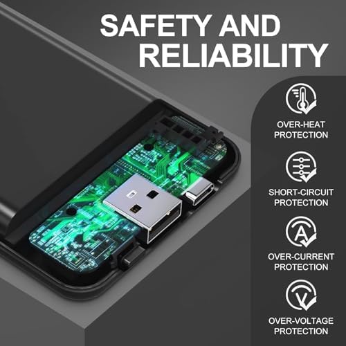 KOVNLO Battery Pack for Heated Vest, 5V 2A 10000mAh USB Power Bank with USB-C Charging Cable, Ultra Thin Portable Charger for Heated Jacket,iPhone, Android - Image 3