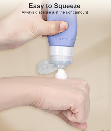 Quatish Travel Bottles for Toiletries 6 Pack, Original Patented Leakproof 3 oz Tsa Approved Travel Size Containers, BPA Free Silicone Shampoo and Conditioner Bottles, Camping Essentials - Image 4