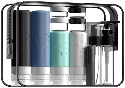 INSFIT 23 Pack Travel Bottles for Toiletries, TSA Approved Silicone Travel Size Toiletries with Toiletry Bag, BPA Free Leak Proof Refillable Travel Essentials for Liquids Shampoo Conditioner Lotion