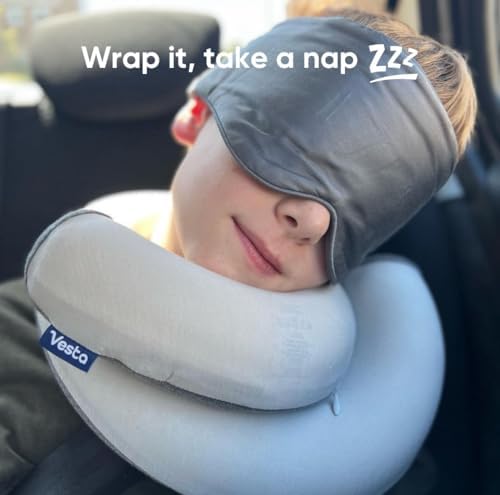 Vesta Loop Neck Pillow for Travel, Spiral Wrapping Design for Enhanced Chin & 360º Support, S-Shape Memory Foam Airplane Pillow for Flight, Car, Office, and at Home (Space Grey, S-Shape) - Image 5