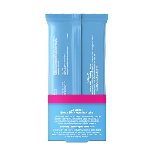 Cetaphil Face and Body Wipes, Gentle Skin Cleansing Cloths, 50 Count, Twin Pack, for Dry, Sensitive Skin, Flip Top Closure, Great for the Gym, Travel, in the Car, Hypoallergenic, Fragrance Free - Image 9
