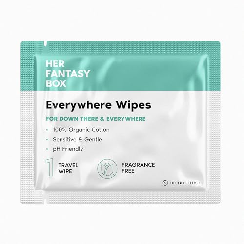 Her Fantasy Box | Everywhere Wipes – 100% Organic Cotton, Gentle & Refreshing, pH-Balanced, Fragrance-Free, Plant-Powered for Body, Face & Intimate Areas, Ideal for Sensitive Skin - 1 Pack, 15 Wipes - Image 8