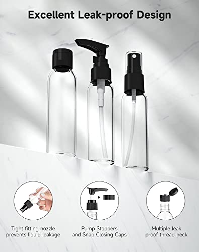 Morfone Travel Bottles Kits -TSA Approved Travelling Size Containers for Toiletries Leak Proof Refillable Liquid Travel Essentials with Toiletry Bag for Cosmetic Shampoo Conditioner Lotion - Image 2