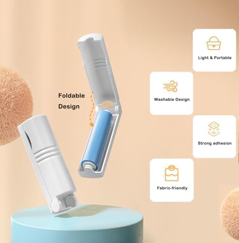 Mini Reusable Lint Roller for Travel, 8 Pack Washable Foldable Lint Remover with Sticky Gel, Portable, Compact and Easy to Clean for Clothes and Luggage Use (Blue) - Image 6