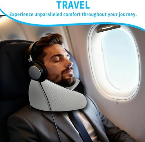 Travel Pillow for Airplane - 360°Support Ergonomic Raised-Edge Designed, 100% Memory Foam Neck Pillow - Best for Traveling & Long Flights & Offices & Cars Sleeping Use with Storage Box - Image 7