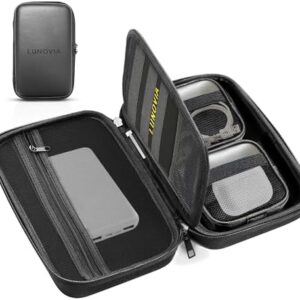 Hard Shell Tech Organizer – Protective Travel Case for Cables, Chargers & Accessories | Slim Modular Electronics Organizer with Removable Pouches