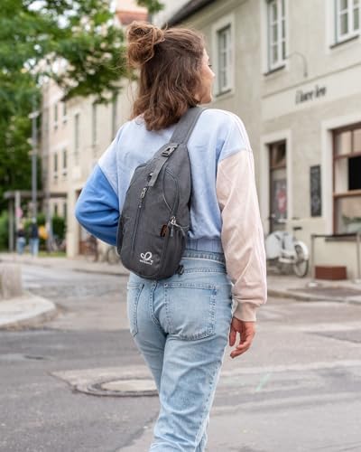 WATERFLY Crossbody Sling Backpack Sling Bag Travel Hiking Chest Bag Daypack (Black) - Image 8