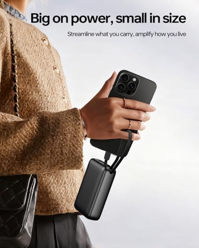 Portable Charger 50000mAh Power Bank,Portable Phone Charger with 2 Built in Cables,22.5W Fast Charging Travel Essentials Battery Pack for iPhone/iPad/MacBook/Android/Samsung - Image 4