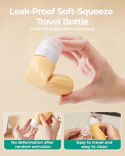 BAGSMART 18 Pack TSA Approved Travel Bottles for Toiletries, Leak Proof Silicone Travel Size Containers Bottles for Shampoo, Purple - Image 5