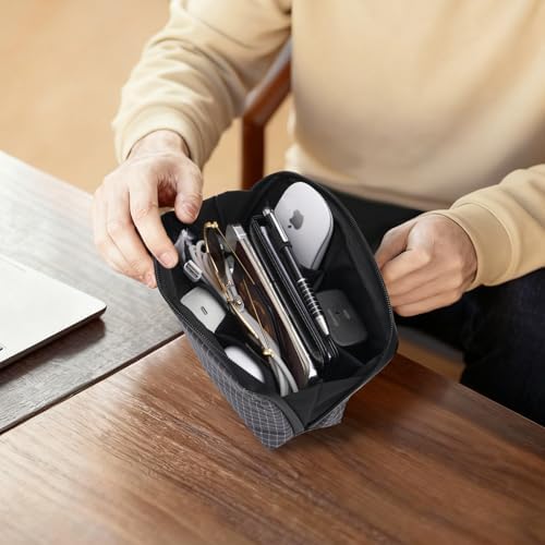 SIMTOP Small Tech Accessory Pouch Cable Organizer Bag, Compact Electronics Travel Case for Charger, Cords, Mouse & Power Bank, Water-Resistant Portable Gadget Storage for Backpack & Daily Commute - Image 7
