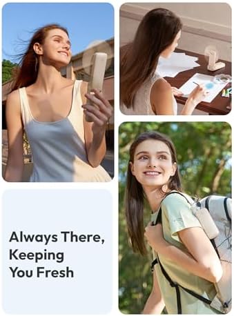 Aecooly Slim Portable Fan, Thin Handheld Fan, USB Rechargeable Mini Personal [24H Max Cooling Time], Battery Powered Small Foldable Pocket for Travel, Summer, Gifts for Women, Girls -Beige - Image 3