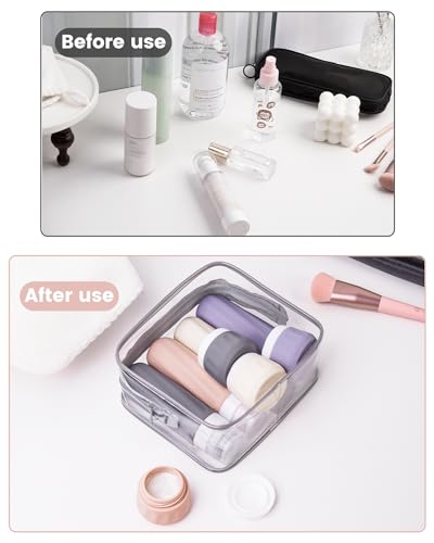 Travel Bottles for Toiletries 8 Pack, Travel Size Toiletries, Tsa Approved Travel Size Containers 3oz, with Travel Essentials Clear Bag, Leak Proof Silicone Squeezable Creams Jars - Image 9