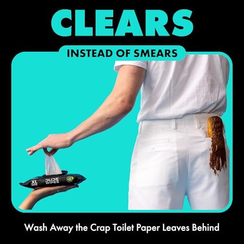 DUDE Wipes On-The-Go Mint Chill Travel Wipes - 30 Count (Individually Wrapped) - Extra-Large Adult Flushable Wipes - Infused with Tea Tree Oil, Vitamin E, and Aloe - Septic and Sewer Safe - Image 6