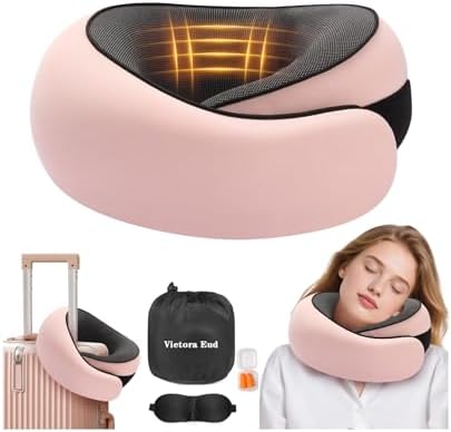 Travel Neck Pillow, Memory Foam Neck Support for Airplane, Car & Office, Breathable Portable Design with Eye Mask, Earplug Holder & Carry Bag, for Women&Men - Image 8