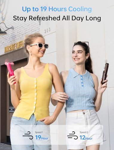 JISULIFE Handheld Mini Fan, 3 IN 1 USB Rechargeable Portable Fan [12-19 Working Hours] with Power Bank, Flashlight, Pocket Design for Travel/Summer/Concerts/Lash, Gifts for Women (Fuchsia) - Image 3