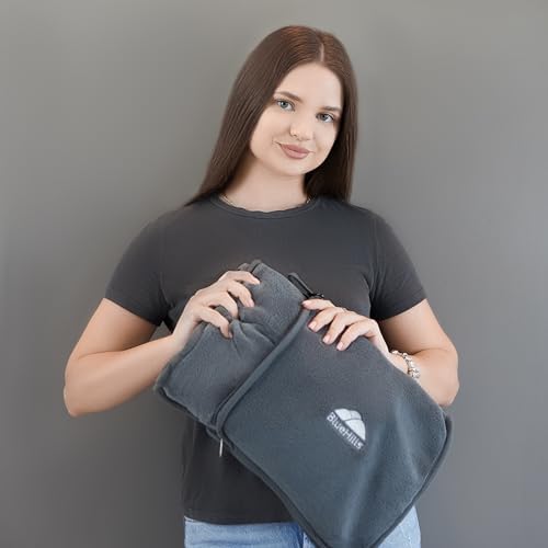 BlueHills Premium Soft Travel Blanket Pillow Airplane Flight Blanket Throw Bag Pillowcase Compact Large 2 in 1 Combo Warm Traveling Plane Essentials Portable Gifts Lightweight Grey Gray T007 - Image 7