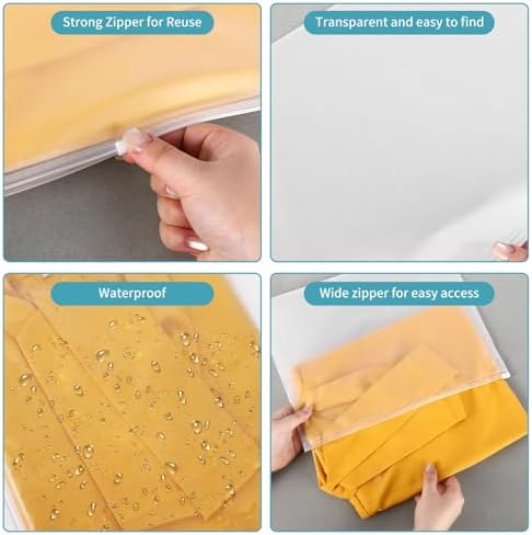 25 Pcs 13x10 Inch Frosted Resealable Clothing Bags - 3 Mil Heavy-Duty Plastic Packaging for Apparel Storage | Travel & Small Business Organizer for Shirts, Delicate Garments-No Vent Holes - Image 6