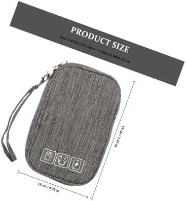 Portable Charging Cable Organizer Bag Mini Storage Pouch for Travel Electronics Accessories, Gray Compact Tech Cord Organizer Case for Phone Chargers and Earphones - Image 2