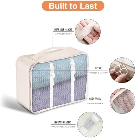 Packing Cubes for Travel - 8 Set Luggage Organizer Bags for Family, Mesh Breathable Travel Packing Cubes for Suitcases Durable Travel Essentials Bags Set - Image 4