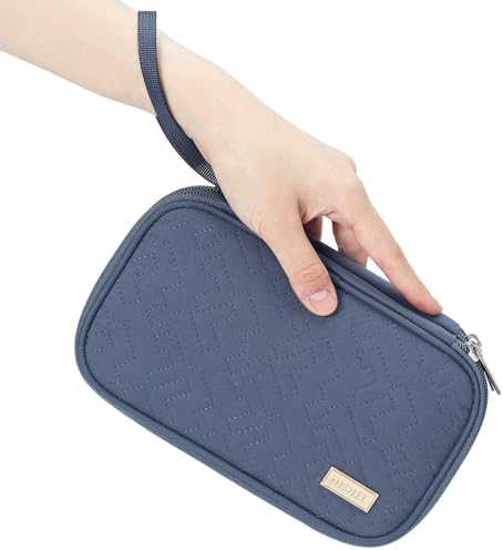 NISHEL Travel Cord Organizer Case, Double Layers Tech Electronic Bag, Essentials for Charger, Cable, Phone, Flash drive, Medium, Aegean-Blue - Image 3