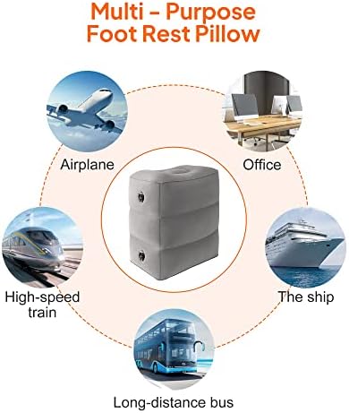 Sunany Inflatable Foot Rest Pillow for Travel, Kids/Adults Airplane Travel Pillow-Adjustable Height Cushions,for Kids to Sleep While Traveling,Suitable for Office, Home and Any Travell (1 Pack) - Image 6