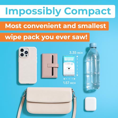 Impossibly Compact Travel Flushable Wipes - 99.5% Water and Aloe - Safe for Sensitive Skin, Hypoallergenic & Unscented - Travel Essentials for Adults, Kids & Baby Care - 8 Pack Total 48 Wipes - Image 2