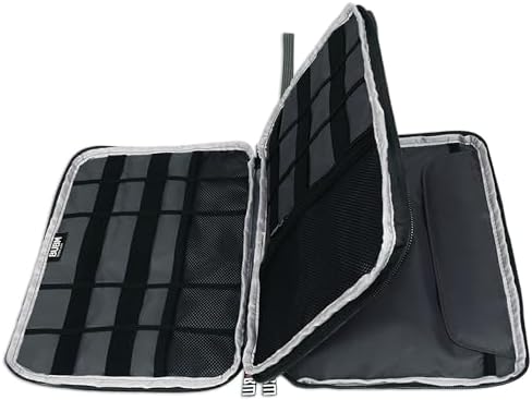 BUBM Double Layer Electronics Organizer/Travel Gadget Bag For Cables,Memory Cards,Flash Hard Drive and More,Fit For iPad Or Tablet(Up To 9.7")--Large, Black - Image 2