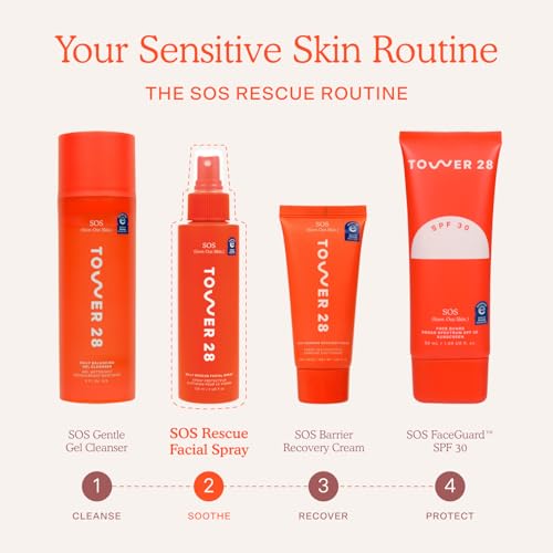 Tower 28 SOS Daily Rescue Facial Spray - Hypochlorous Acid Spray to Help Reduce Redness, Calm Irritation + Alleviate Flare-Ups - Purifying Travel Size Face Toner - Everyday Skin Care Essential (1 oz) - Image 8