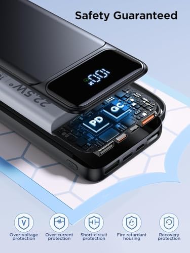 Power Bank, Portable Charger with Built in Cable 22.5W Fast Charging Battery Pack 10000mAh Slim 6 Outputs 3 Inputs LED Display Phone Charger for iPhone Samsung Pixel Moto iPad Travel Essential Gift - Image 7