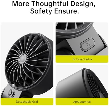 JISULIFE Handheld Fan Life7 – Ultimate Flexibility: High-Power Motor, LED Display, 19.5 Hrs Cooling, 5000mAh Rechargeable, 5-Speed, Foldable Design, 3-IN-1 Portable Fan for Travel Cruise Beach(Black) - Image 9