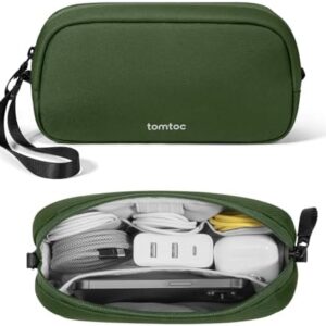 tomtoc Electronics Organizer Travel Case, Water Resistant Travel Bag Cable Organizer for Essentials, Tech Pouch Accessories Carry Storage for Cord, Phone, Cables, Airpods, USB Flash Drive, Daily Items