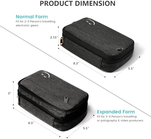 Travelkin Cord Organizer Travel, Electronic Organizer Travel Case, Cable Organizer Bag For Cords,Chargers Phone, Sd Card,Usbs (Black) - Image 3