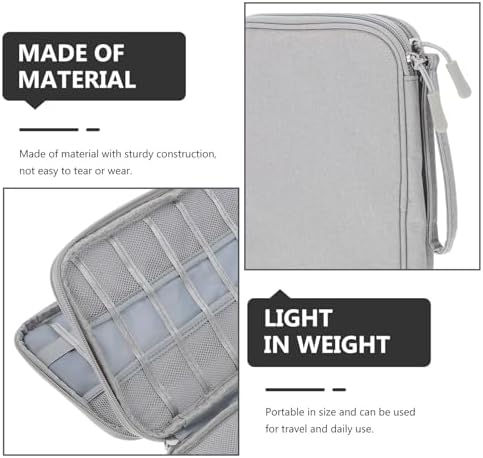 MERRYHAPY Hard Drive Storage Bag Cable Management Case Electronics Accessory Organizer Large Gray Travel Cord Organizer for Tech Accessories - Image 5