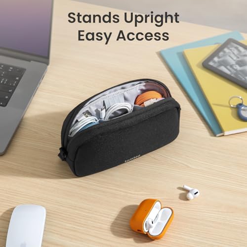 tomtoc Electronics Organizer Travel Case, Water Resistant Travel Bag Cable Organizer for Essentials, Tech Pouch Accessories Carry Storage for Cord, Phone, Cables, Airpods, USB Flash Drive, Daily Items - Image 3