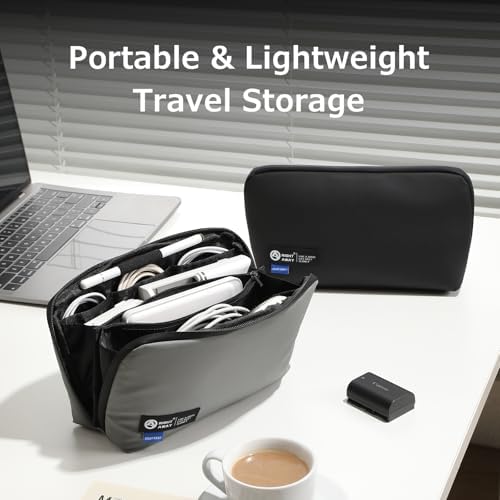 RIGHT AWAY Travel Tech Pouch，Waterproof Cord Case，Electronics Organizer Travel Case，Cable Organizer Storage Bag For Phone, Charger, Accessories(BLACK) - Image 7