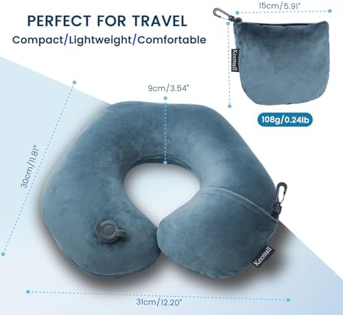 Inflatable Travel Neck Pillow for Airplane Train Car Washable Pillowcase U Shaped Office Napping Pillow - Image 8