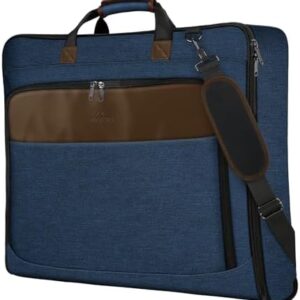 MATEIN Travel Garment Bags, Large Convertible Carry On Garment Bag For Men Women, Wrinkle-Free Hanging Travel Suit Luggage with Shoulder Strap, 2 in 1 Suit Carrier Suitcase For Business Trip, Blue