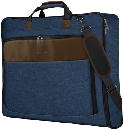 MATEIN Travel Garment Bags, Large Convertible Carry On Garment Bag For Men Women, Wrinkle-Free Hanging Travel Suit Luggage with Shoulder Strap, 2 in 1 Suit Carrier Suitcase For Business Trip, Blue