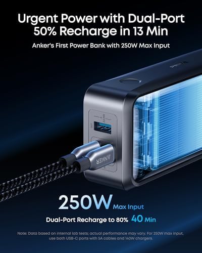 Anker Prime Power Bank, 26,250mAh 3-Port Portable Charger with 300W Max Output, Two-Way Charging, TSA-Approved, App Control, for MacBook, iPhone 17/16 Series, and More (Base Not Included) - Image 4