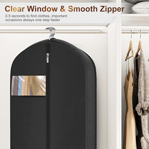 MISSLO 65" Long Garment Bags for Travel for Women 4" Gusseted Dress Bags for Gowns Waterproof Dress Protector Bag for Closet Storage Clothing Covers for Hanging Clothes Wedding Dresses Storage - Image 4