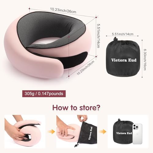 Travel Neck Pillow, Memory Foam Neck Support for Airplane, Car & Office, Breathable Portable Design with Eye Mask, Earplug Holder & Carry Bag, for Women&Men - Image 7